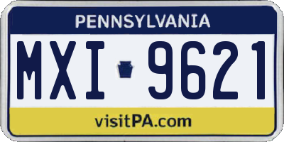 PA license plate MXI9621