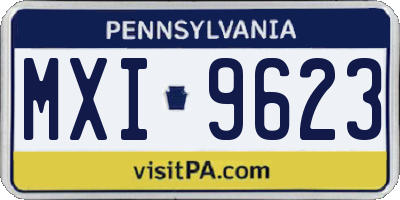 PA license plate MXI9623