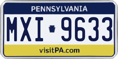 PA license plate MXI9633
