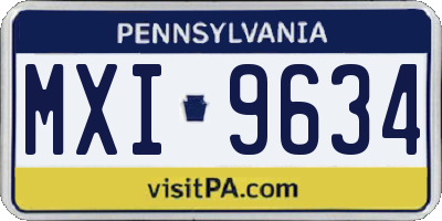 PA license plate MXI9634