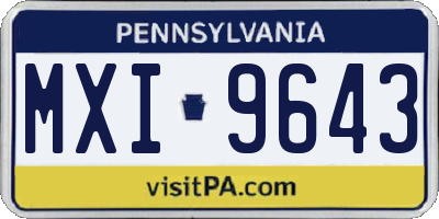 PA license plate MXI9643