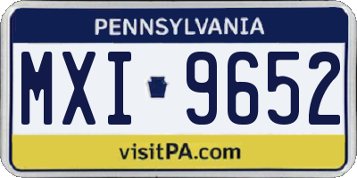 PA license plate MXI9652