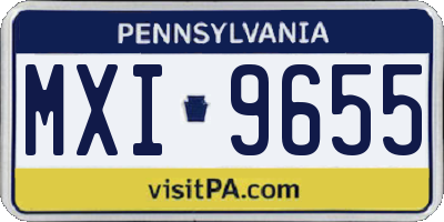 PA license plate MXI9655