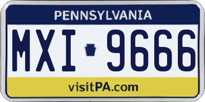 PA license plate MXI9666