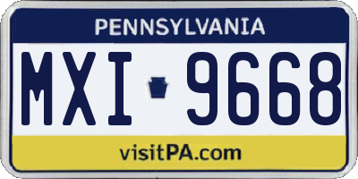 PA license plate MXI9668