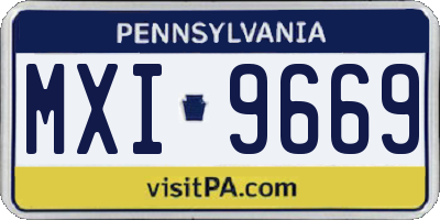 PA license plate MXI9669