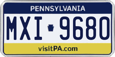 PA license plate MXI9680