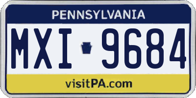 PA license plate MXI9684
