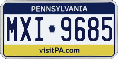 PA license plate MXI9685