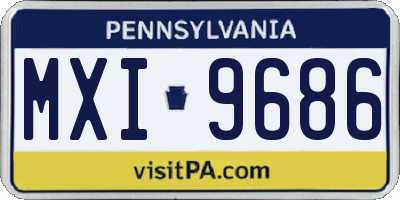 PA license plate MXI9686