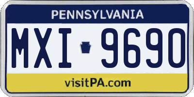 PA license plate MXI9690