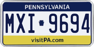 PA license plate MXI9694