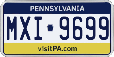 PA license plate MXI9699