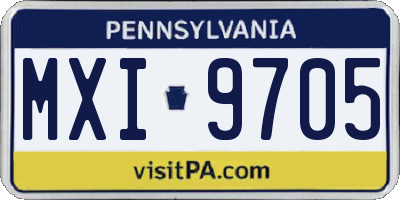 PA license plate MXI9705
