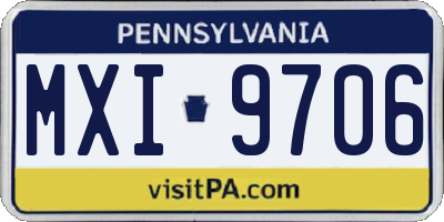 PA license plate MXI9706