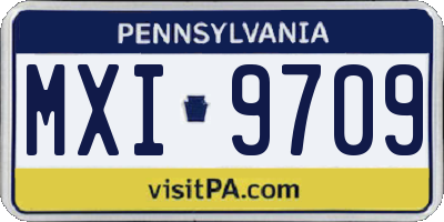 PA license plate MXI9709