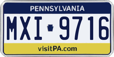 PA license plate MXI9716