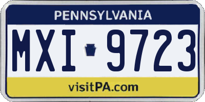PA license plate MXI9723