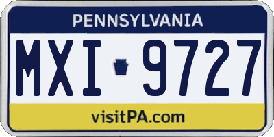 PA license plate MXI9727