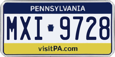 PA license plate MXI9728