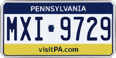 PA license plate MXI9729