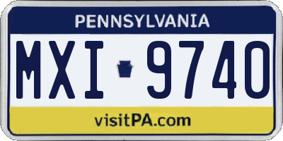 PA license plate MXI9740