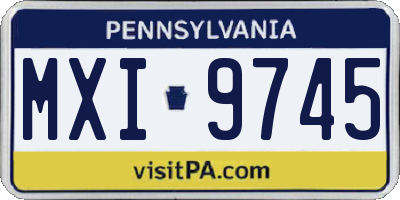 PA license plate MXI9745