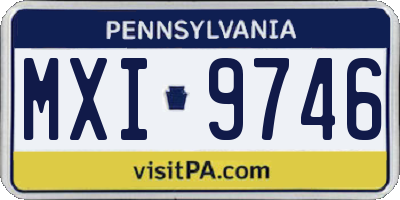 PA license plate MXI9746