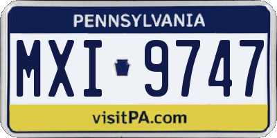 PA license plate MXI9747