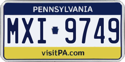 PA license plate MXI9749