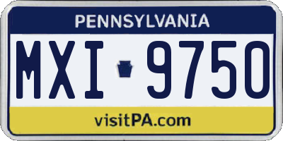PA license plate MXI9750