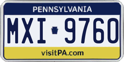 PA license plate MXI9760