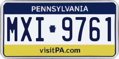 PA license plate MXI9761