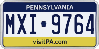 PA license plate MXI9764
