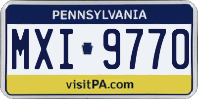 PA license plate MXI9770