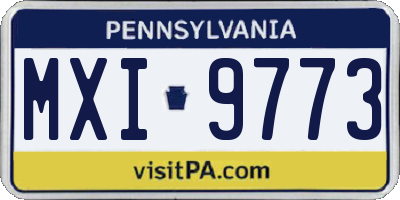 PA license plate MXI9773
