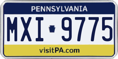 PA license plate MXI9775