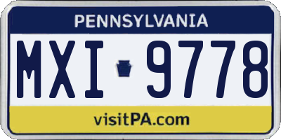 PA license plate MXI9778