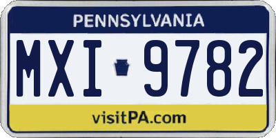PA license plate MXI9782