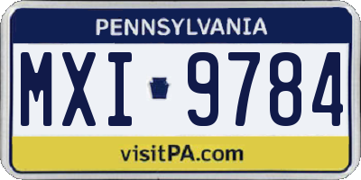 PA license plate MXI9784
