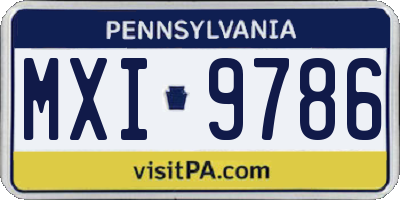 PA license plate MXI9786