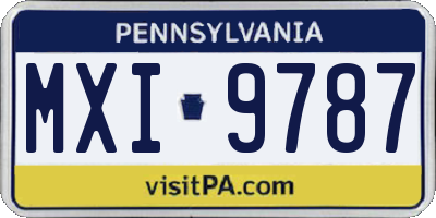 PA license plate MXI9787
