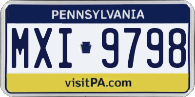 PA license plate MXI9798
