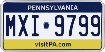 PA license plate MXI9799