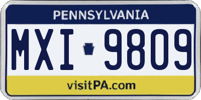 PA license plate MXI9809