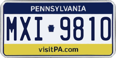 PA license plate MXI9810