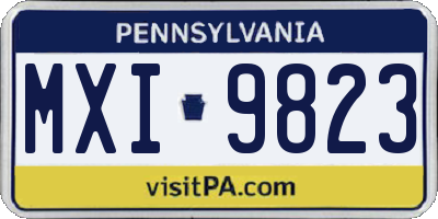 PA license plate MXI9823