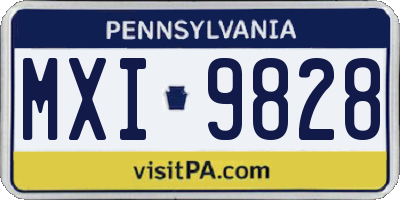 PA license plate MXI9828