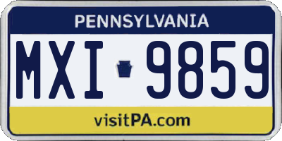 PA license plate MXI9859
