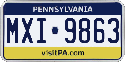 PA license plate MXI9863
